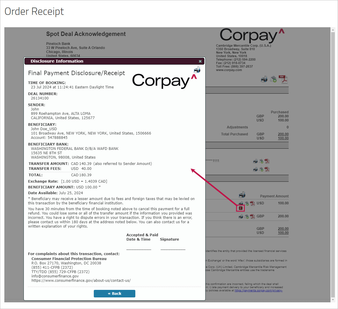 Final Payment Disclosure/Receipt